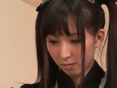 Spicy Japanese maid Yuuki Itano is entranced by toy insertion