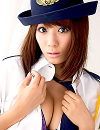 Yuuko Shimizu is looking hot in her police costume today.